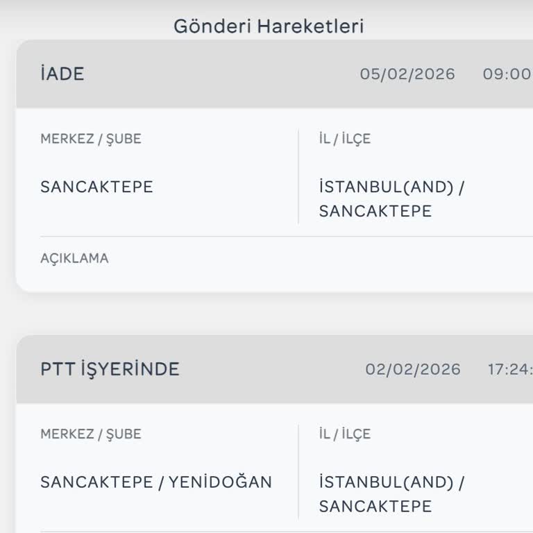 PTT Kargo Kargom Üç Gün Bile Şubede Tutulmadan Geri Gönderilmiştir
