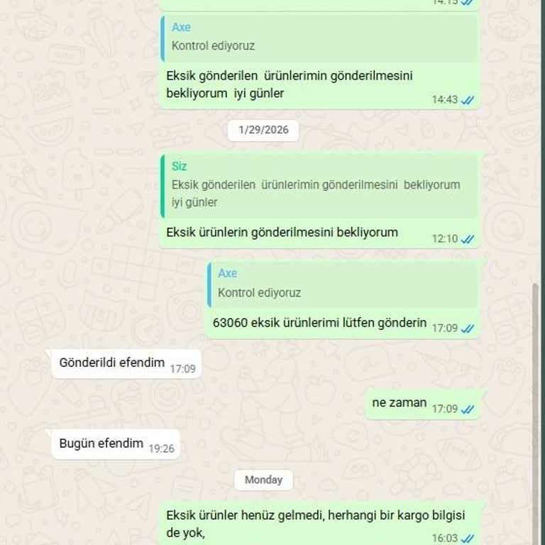 Siparişte Eksik Ürün Gönderimi Ve İletişim Sorunu