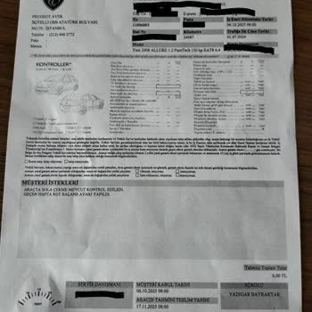 Peugeot Araçta Tekrarlayan Direksiyon Kutusu Arızası Ve Kusurlu Parçalar Nedeniyle Çözüm Talebi