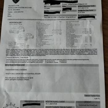 Peugeot Araçta Tekrarlayan Direksiyon Kutusu Arızası Ve Kusurlu Parçalar Nedeniyle Çözüm Talebi