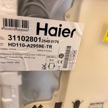 Hasarlı Kurutma Makinesi İçin Pazarama'dan Geri Ödeme Talebi