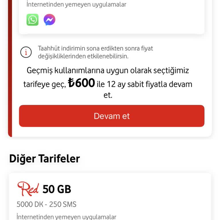Taahhüt Yenilemede Zorunlu Üst Pakete Geçme