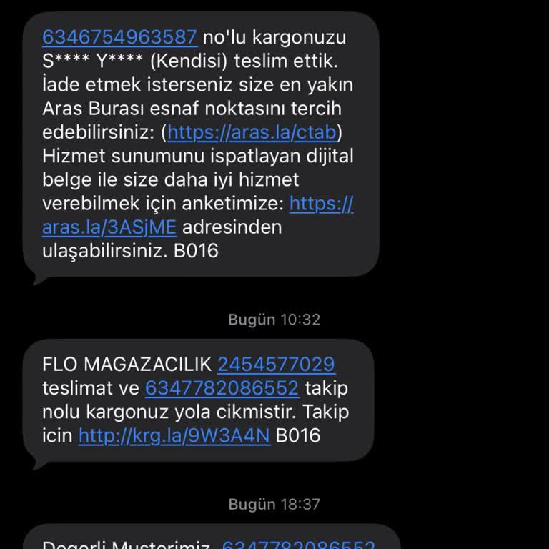 Aras Kargo’da Yanlış 'Kargoyu Kabul Etmiyor' Kaydı Ve İletişimsizlik