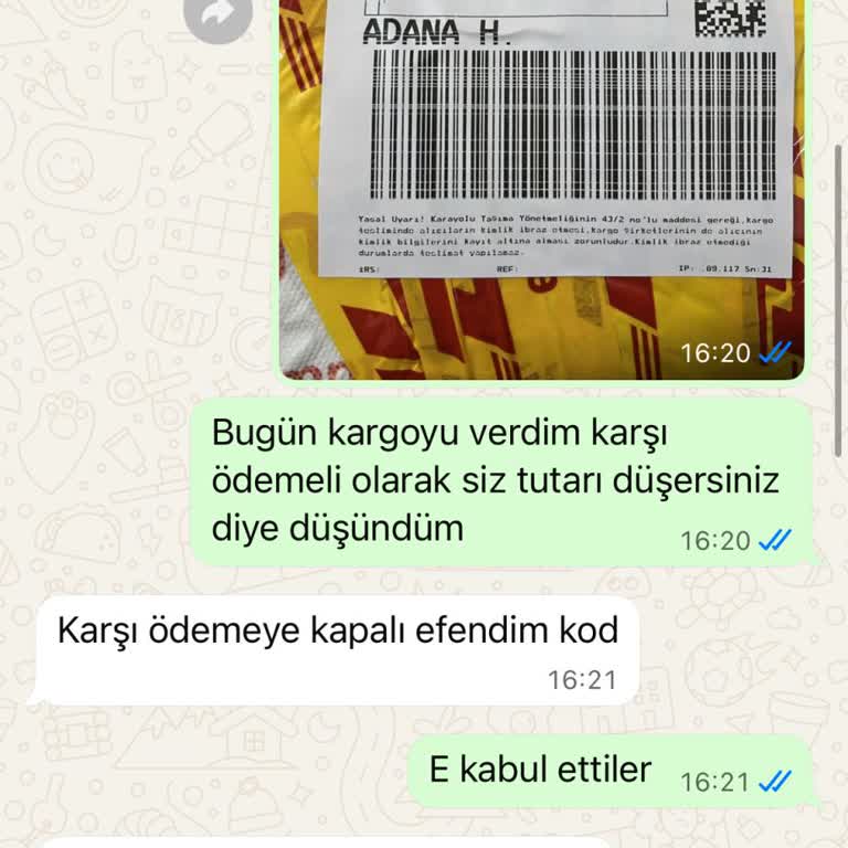 Duende Ca Değişim Ücretinde 846 TL Talebi Ve Ücretsiz Teslim Talebi