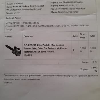 Yanlış Ve Kullanılmış Testere Gönderildi, İade Ve Doğru Ürün Talebi