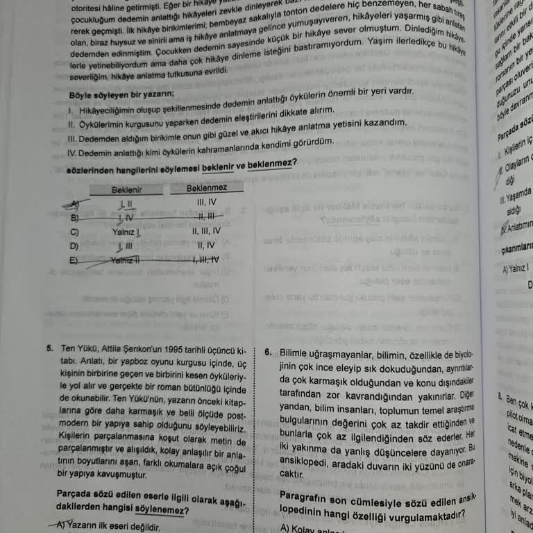 Paragraf Testindeki Soru Ve Cevap Anahtarı Uyuşmazlığı