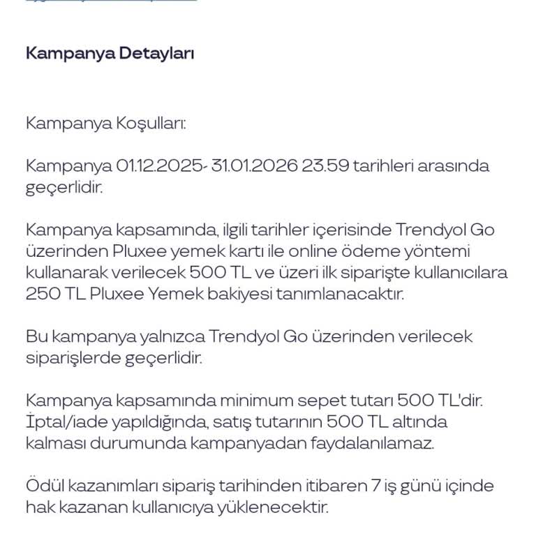 Pluxee Kampanyasındaki Yanıltıcı Şartlar Ve 250 TL Yemek Bakiyesi Yüklenmemesi