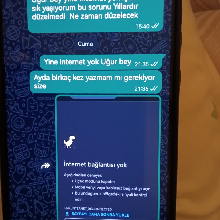 Sürekli Kopan İnternet Ve Cevapsız Arıza Kayıtları Sebebiyle Acil Çözüm Talebi