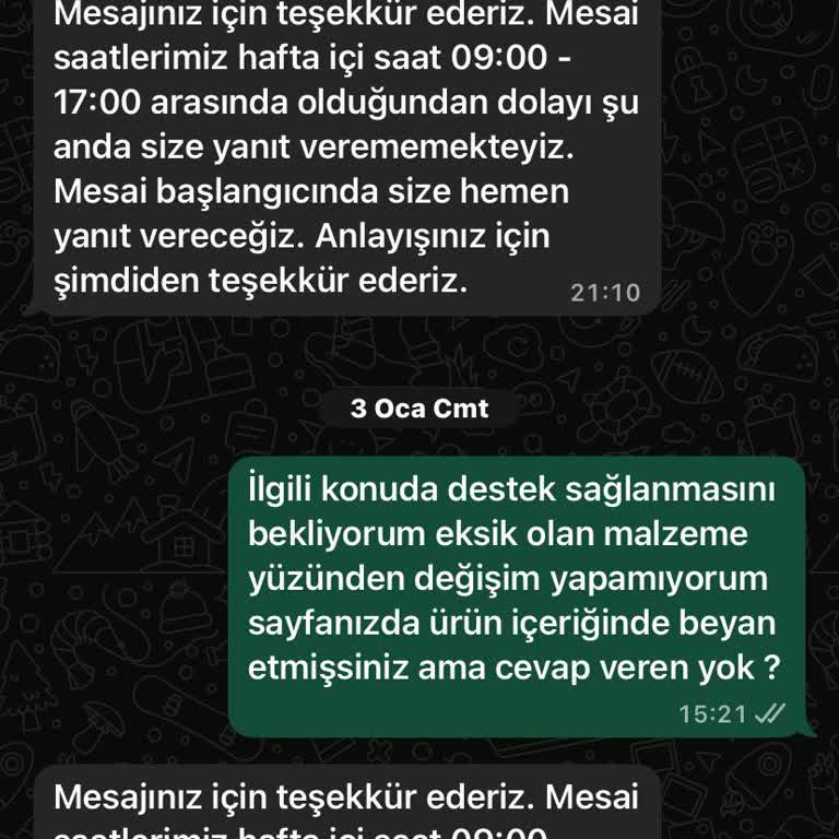 Eksik Değişim Kiti Ve Cevapsız İletişim