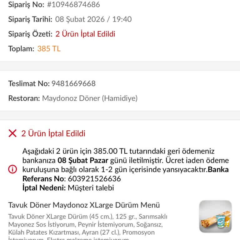 1,5 Saat Bekleme Sonrası Hiç Bilgilendirme Ve Teslimat Yok