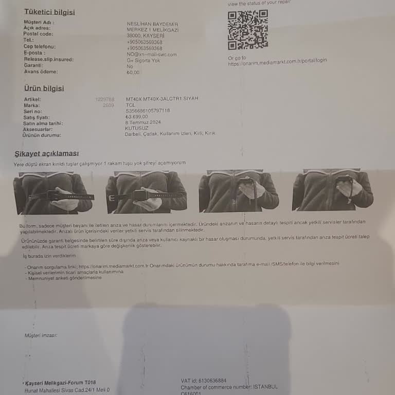 Media Markt Kayseri'de Garanti Kapsamındaki Akıllı Saatin Uzun Süre Beklemesi Ve Kayıp Görülmesi
