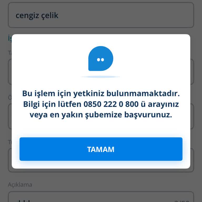 Denizbank Yeni Açılan Hesabımda Transfer Yetkisi Yok