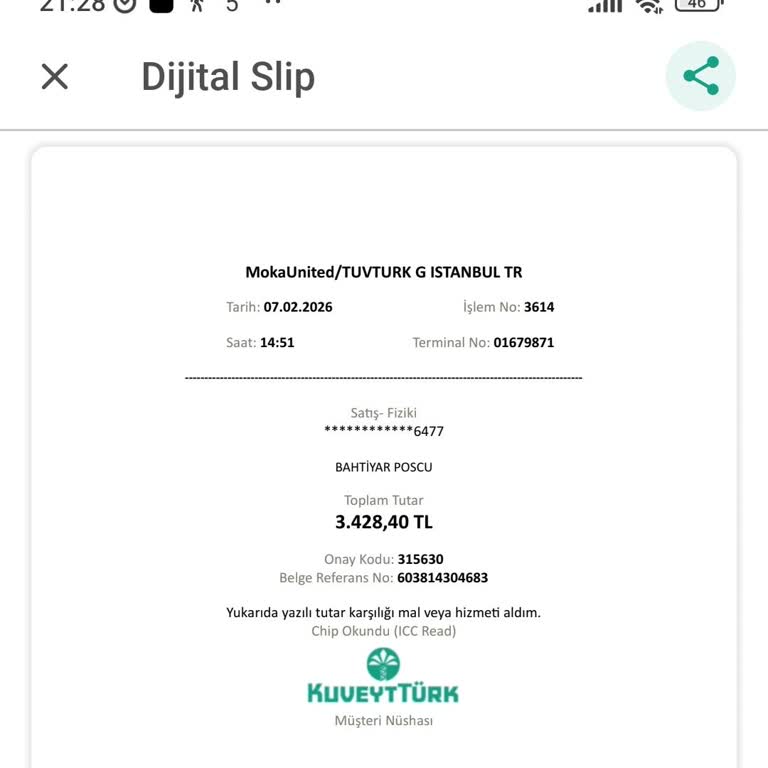 Tüvtürk Muayene İstasyonunda Yasadışı Kredi Kartı Komisyonu Ücretine İtiraz Ve İade Talebi