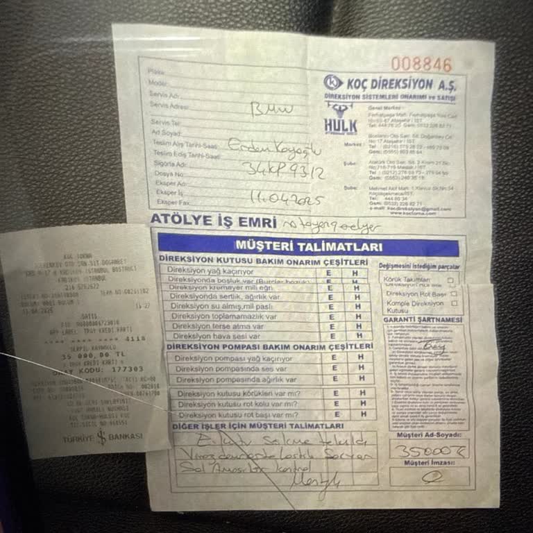 Tekrar Eden Direksiyon Arızası Ve Yüksek Ücret Talebi