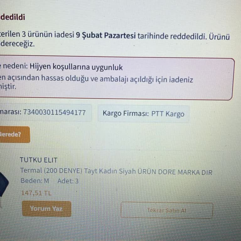 Yanıltıcı Açıklama Ve Ambalajsız Gönderim Nedeniyle İade Reddi