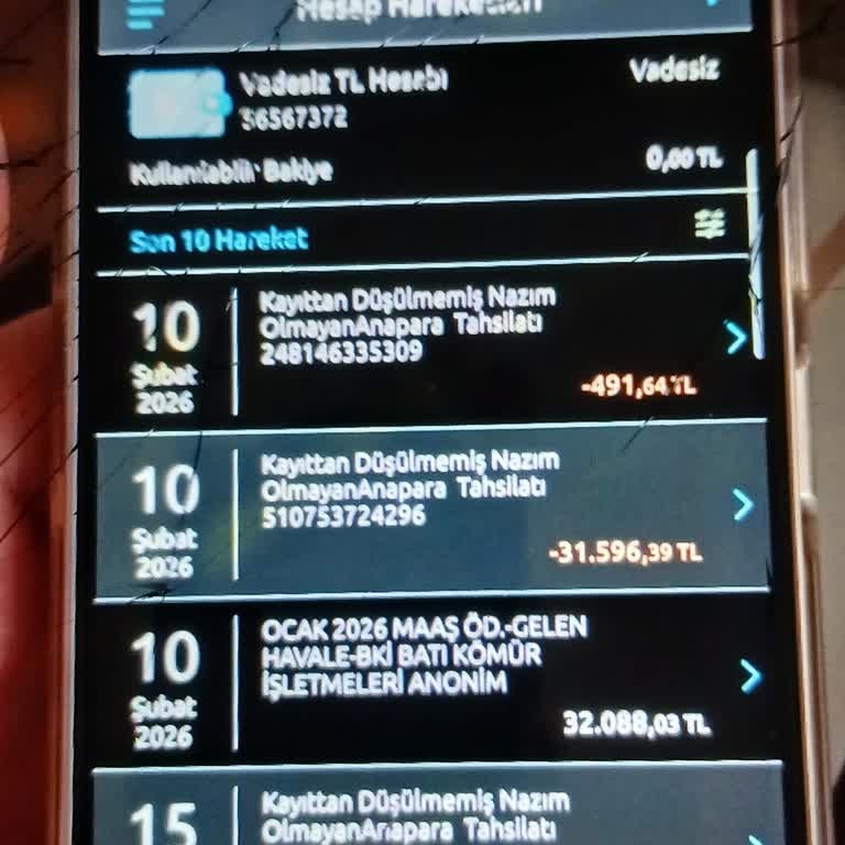 Yapı Kredi'de Maaşım Tamamen Nazım Olmayan Anapara Tahsilatıyla Çekildi