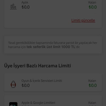 Vodafone Yanımda Uygulamasında Mobil Ödeme Limiti Güncellenemiyor Ve Müşteri Hizmetine Ulaşılamıyor