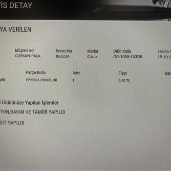 Cam Buğulanması Nedeniyle Ayıplı Casio Saat İçin Değişim Talebi