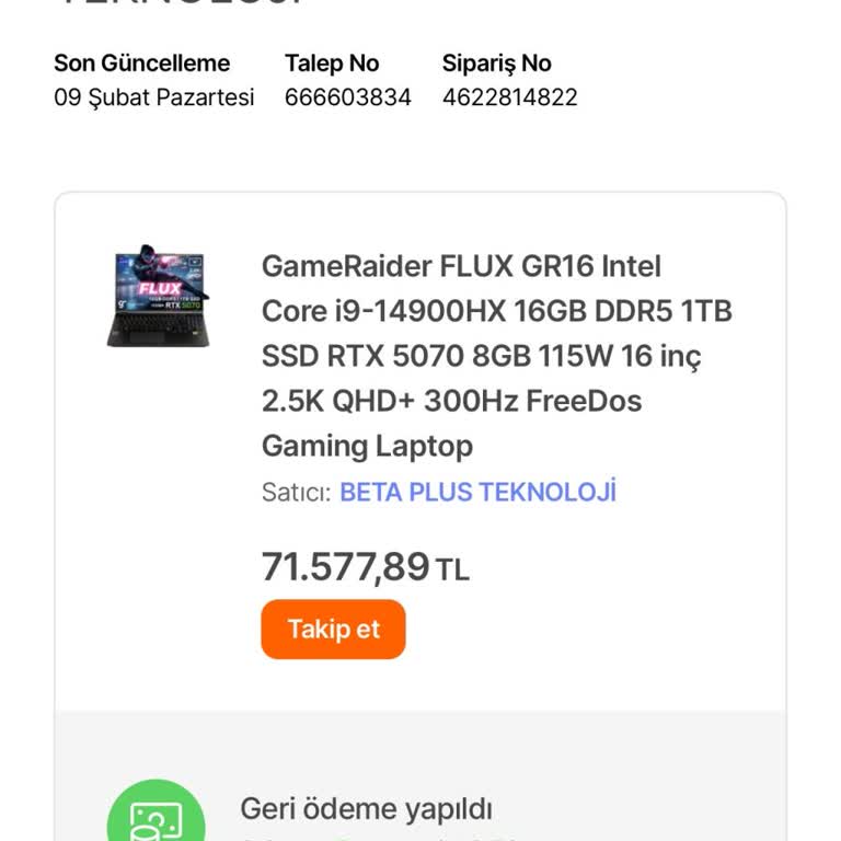 Beta Plus Teknoloji Stok Yok Söylencesiyle Değişim Talebini Reddediyor