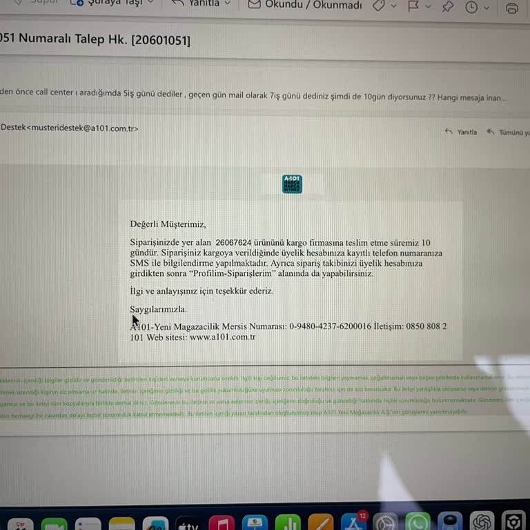 A101 Ekstra’da Çamaşır Makinesi Tesliminde Tutarsız Süreç ve Uzun Gecikme