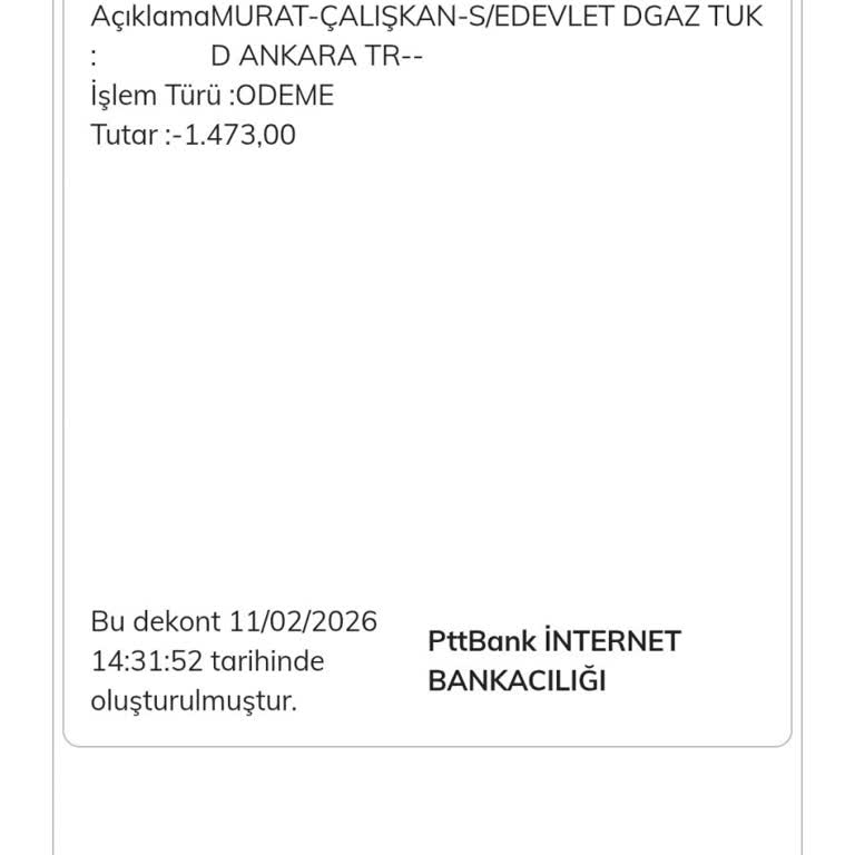 PTT Kartı İle Ödenen Van Aksa Gaz Faturası Sistemde Görünmüyor Ve İade Edilmiyor