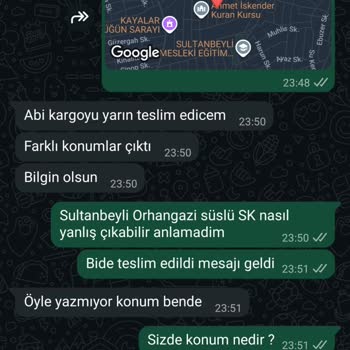 Aynı Gün Teslimat Ücreti İade Edildiği Halde Ürün Gelmedi Ve Teslim Edildi Yanlış Bildirildi