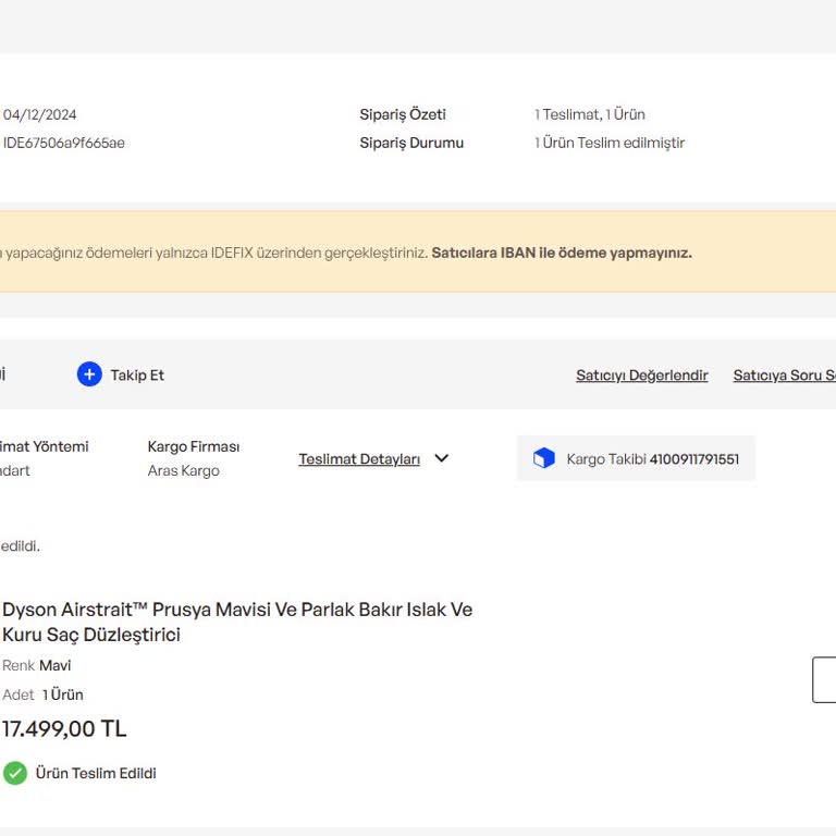 Faturada Dyson Yazısı Olmadığı İçin Garanti Dışı Ve 6.600 TL Tamir Ücreti