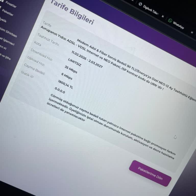 Taahhüt Edilen 100 Mbps Hız Ve TV Kutusu Teslim Edilmedi