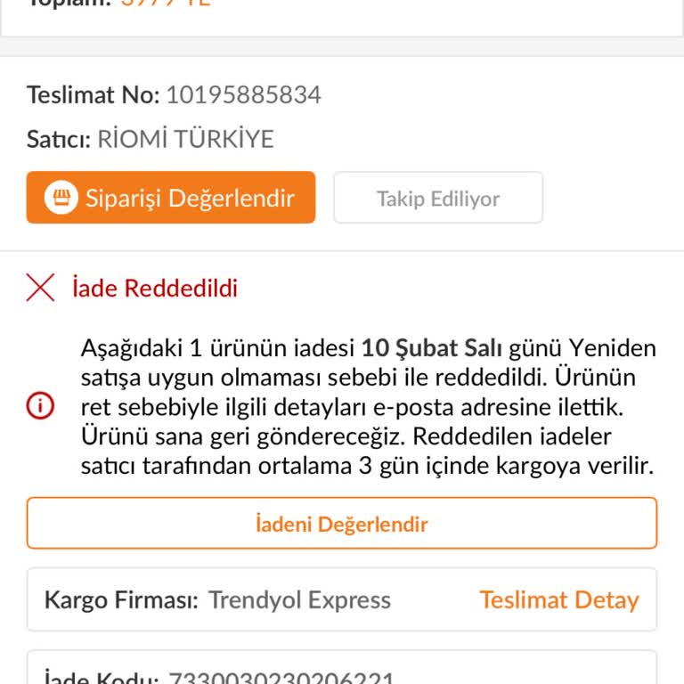 Kullanılmamış Ürünün Kullanılmış Gibi İade Reddi