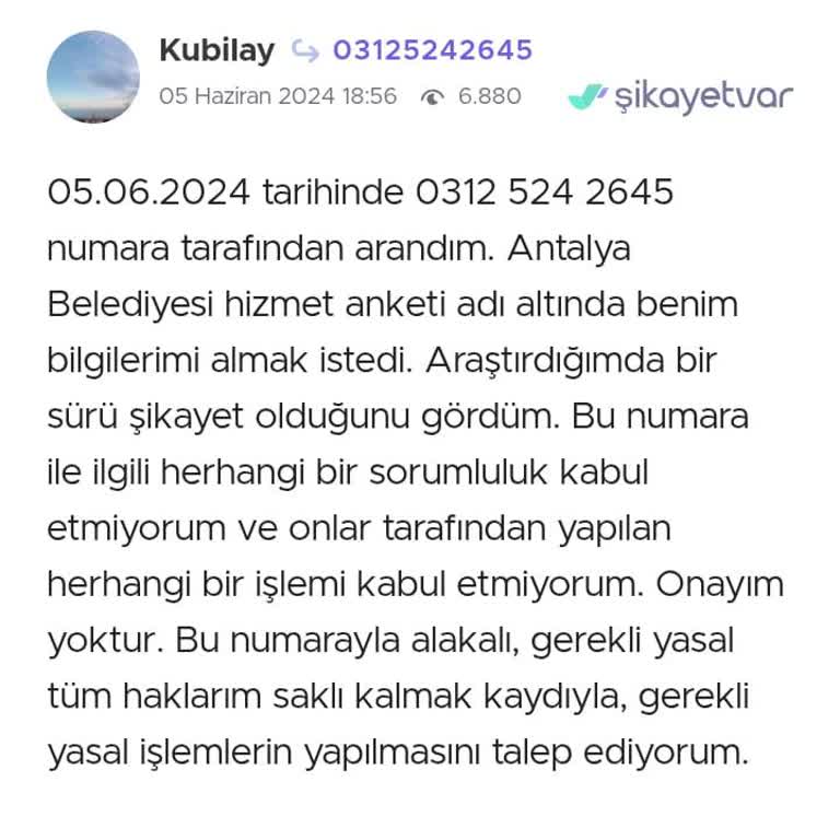 Sabit Hat Aramasında Ses Kaydı İzinsiz Kullanımı Ve Hattın İncelenerek Engellenmesi Talebi