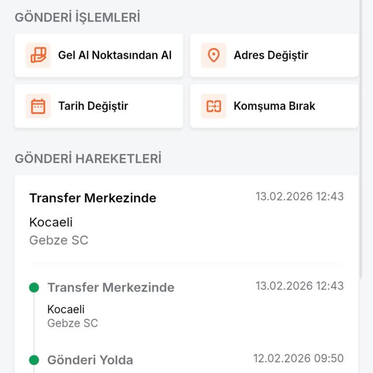 Adres Güncellemesi Sonrası Kargo Gereksiz Şekilde Gebze'ye Gönderildi