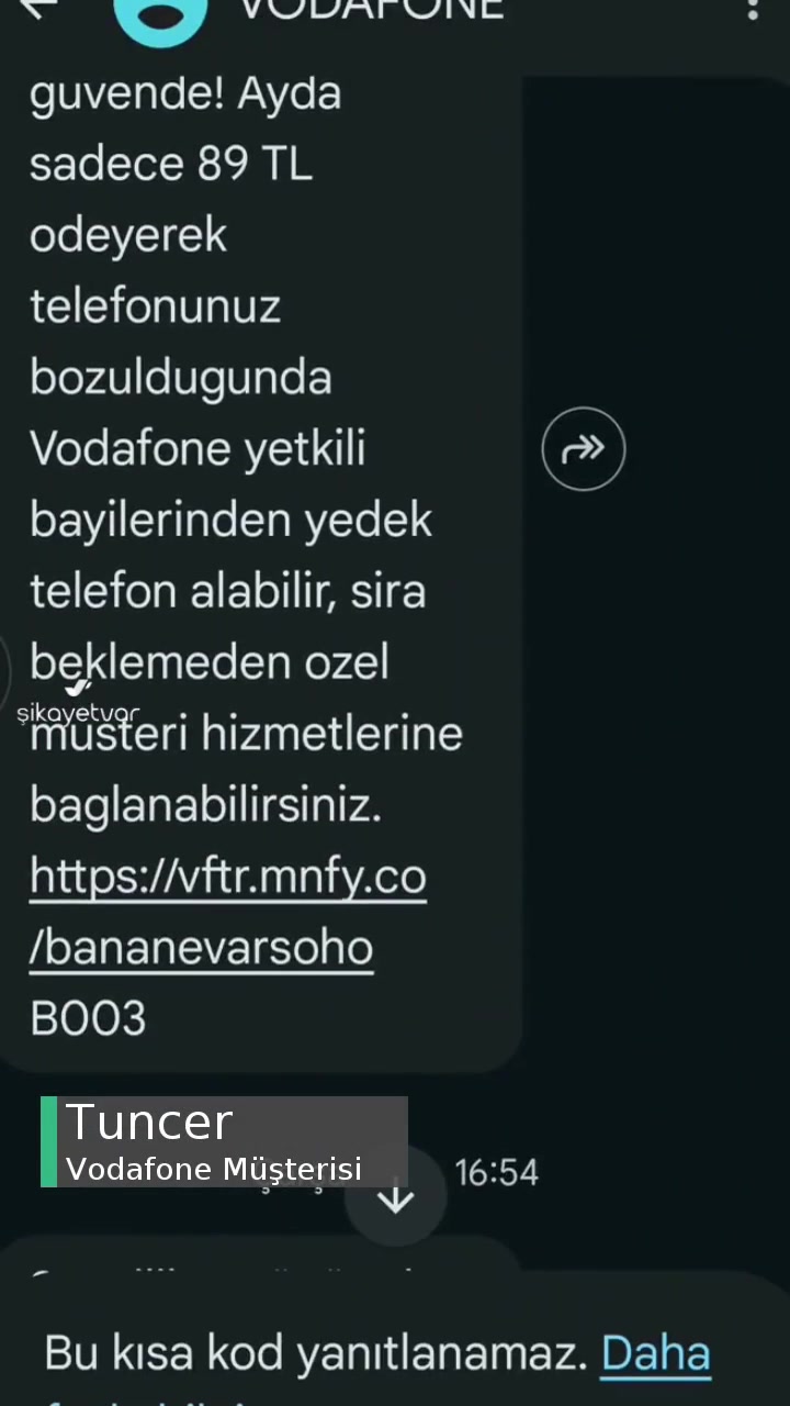 Vodafone İstenmeyen SMS Pazarlama! videonun kapak resmi