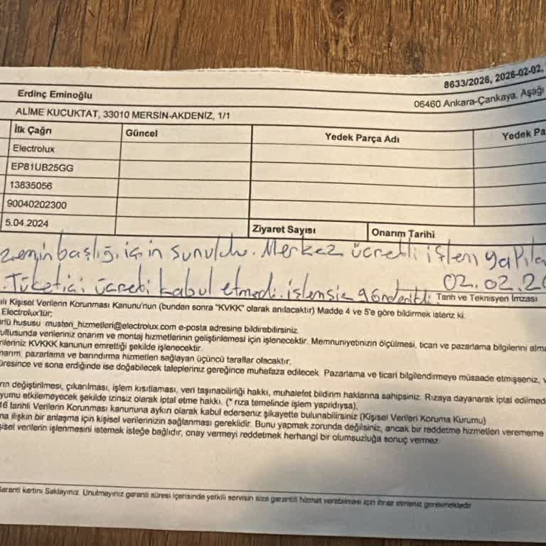 Electrolux Şarjlı Süpürge Başlığı Garanti Dışı Kılındı Ve Ücret Talep Edildi