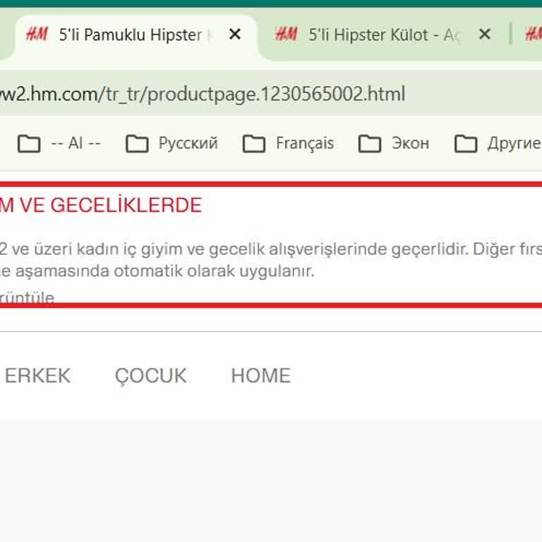 H&M Online Siparişimde Yüzde 20 İndirim Uygulanmadığı İçin Mağduriyet