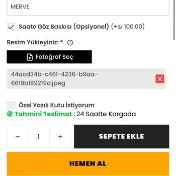 Kişiye Özel Saatte Göz Baskısı Ve İsim Yazısı Eksik, Çerçeve Çizik Ve Firma Yanıt Vermiyor