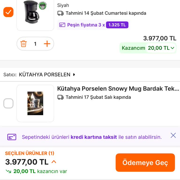 Favorilerde 872 TL Görülen Kahve Makinesi Sepette 3.987 TL Olarak Çıktı