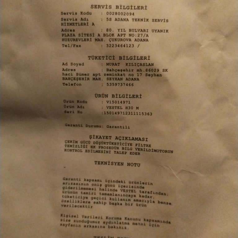 Garanti Kapsamındaki Süpürgenin Filtre Değişimi Ücretsiz Olmalı