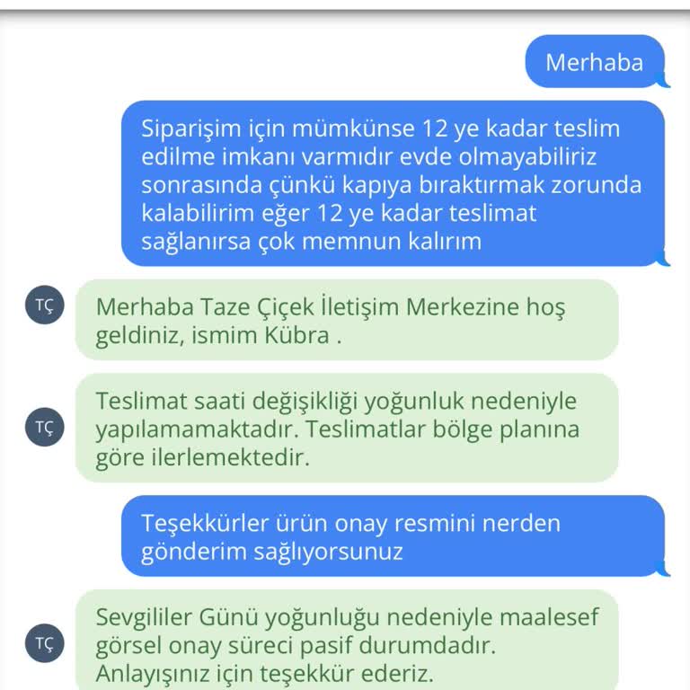 Görsel Onay Ve Teslimat Saati Talebim Reddedildi, İptal İsteğim Kabul Edilmedi