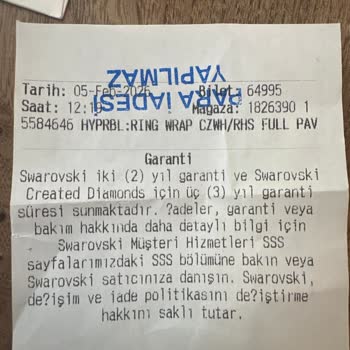 Swarovski Mağazasında Ring Beden Değişimi Ve Temizlik Talebinde Çözüm Yok