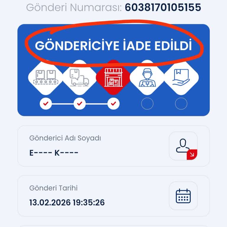 Kargo Bilgilendirme Olmadan Geri İade Edildi Ve Ücret Masrafları İadesi Talep Ediyorum