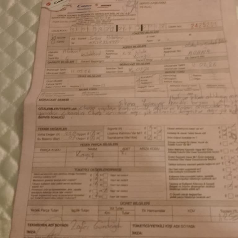 Garanti Kapsamında Servis Ücreti Ve Kullanıcı Hatası İddiası