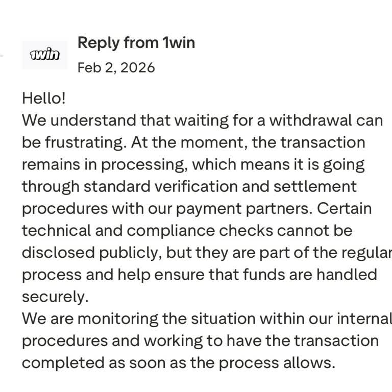 1win Delays $1,500 Withdrawal for 42 Days