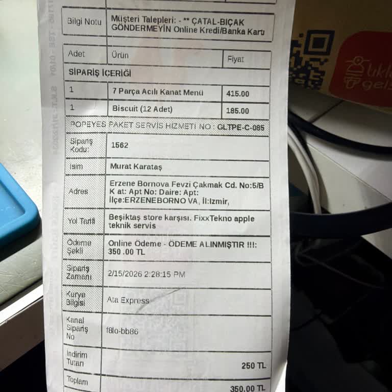 Eksik Ürün Teslimatı Ve Tam İade Talebi