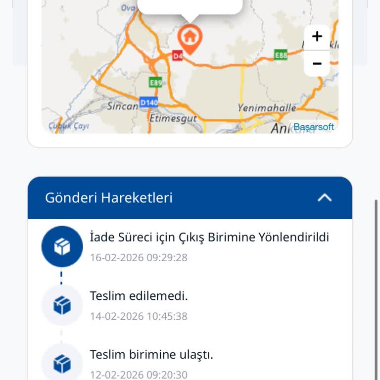 Yurtiçi Kargo’da Dağıtım Yapılmadan İade Sürecine Yönlendirilmesi