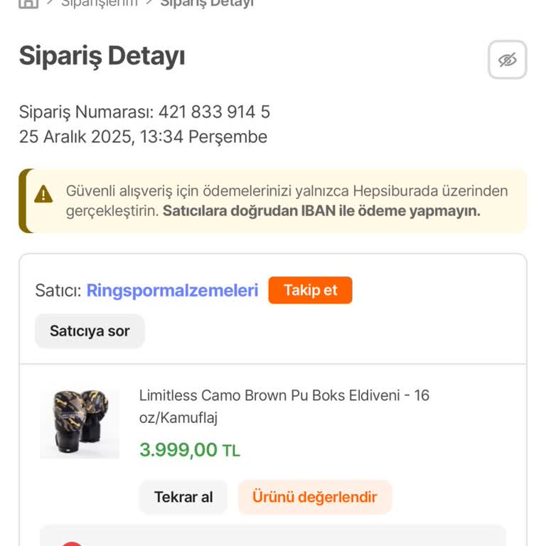 Yanlış Renkli Eldiven Gönderimi Ve İade Sorunu