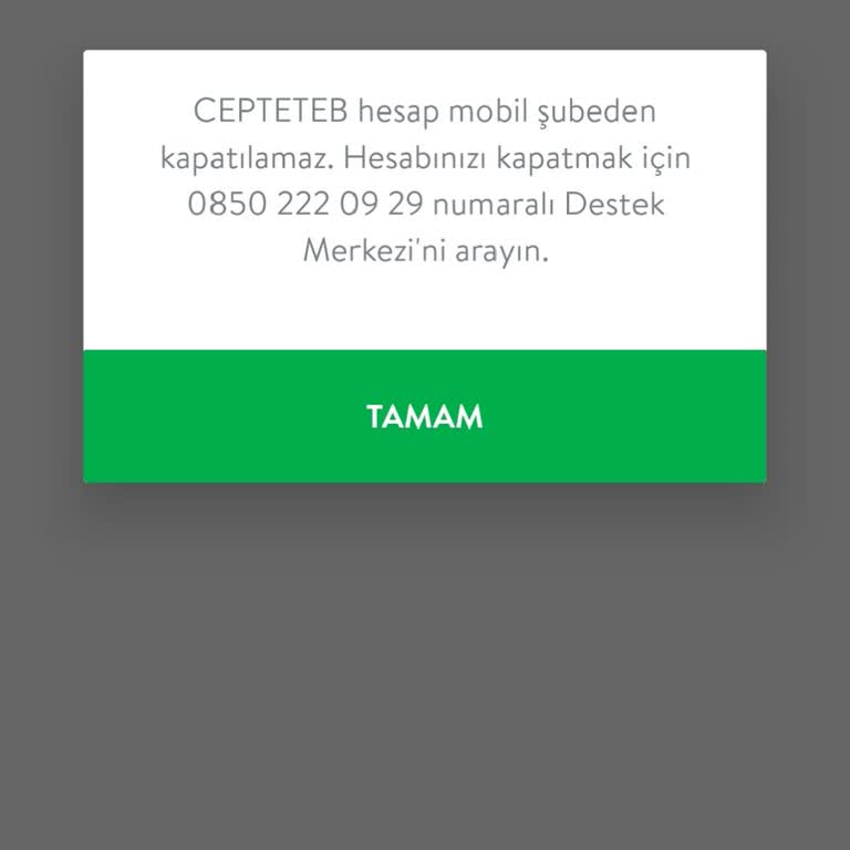 Şube Ziyareti Olmadan Hesap Kapatma Talebim Cevapsız