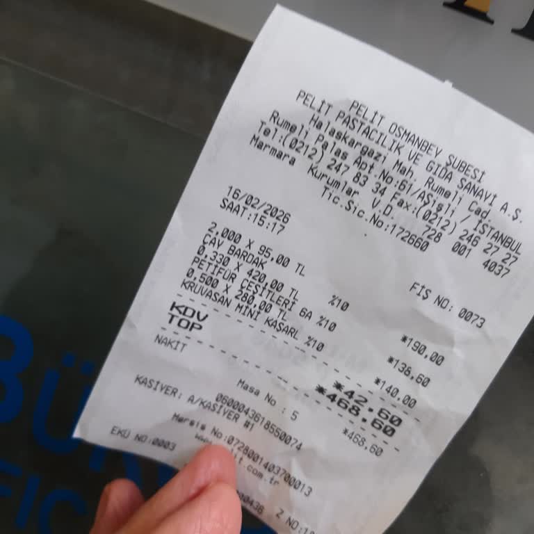 Pelit Pastanesi Mükerrer Ödeme Alındı!