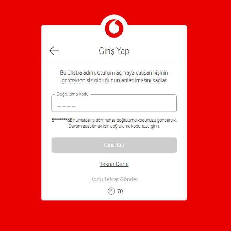 SMS Doğrulama Kodu Gelmiyor, Vodafone Yanımda Uygulamasına Girişim Engellendi