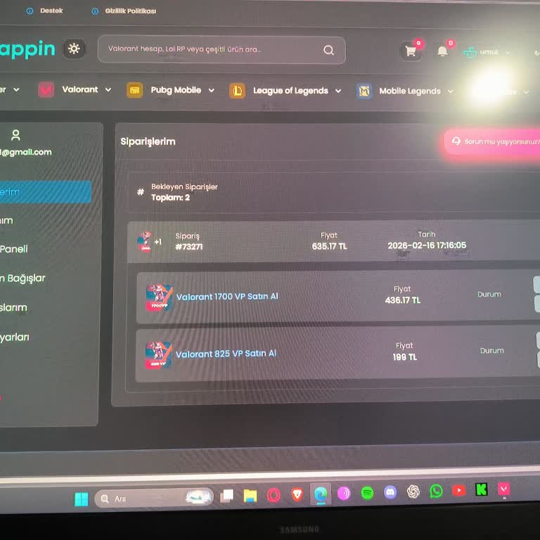 Hesappin Üzerinden Ödeme Alındı, Valorant VP’si Hesaba Yüklenmedi Ve İade Talebi