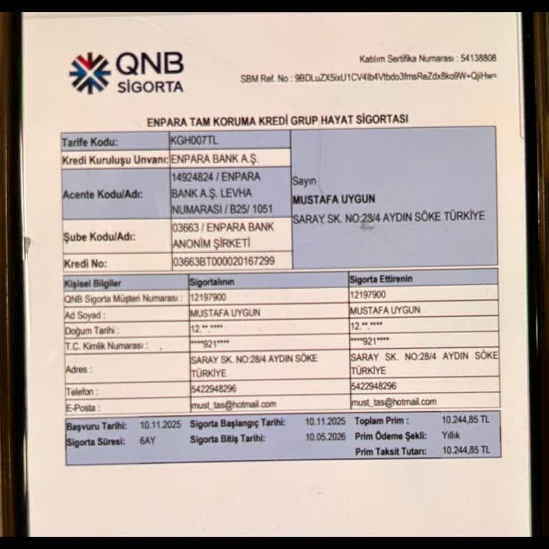 Enpara Kredi Hayat Sigortası İptal Bilgilendirmesinin Eksikliği Ve Ücret İadesi Talebi
